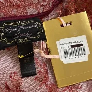 Robe De Soirée AGENT PROVOCATEUR INKA - Taille L - Rouge & Or - Neuve Avec étiquette (Rare)